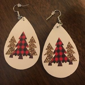 Brand new two-sided leather earrings